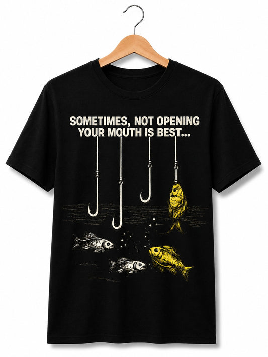 FISH MOUTH QUOTES BLACK CLASSIC FIT PREMIUM 100% COTTON T-SHIRT
