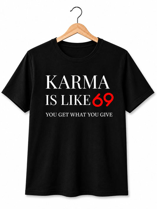 KARMA 69 BLACK CLASSIC FIT PREMIUM 100% COTTON T-SHIRT