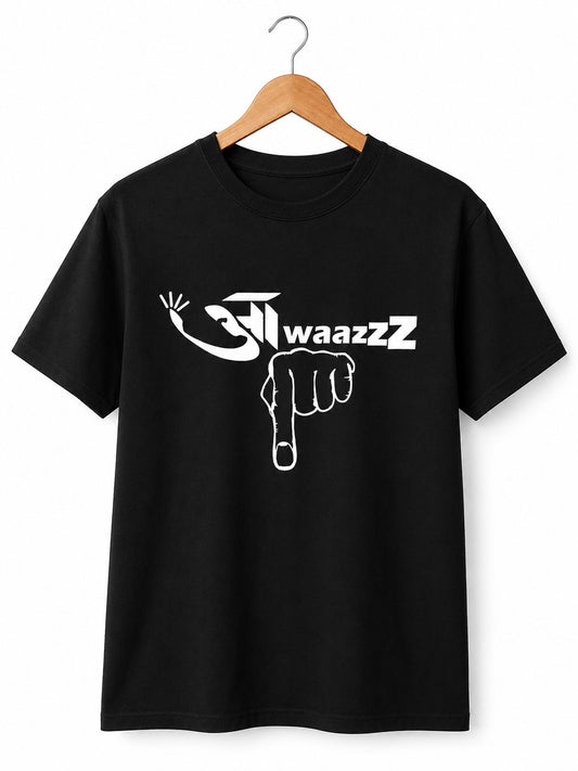 AAWAZ NEECHE QUIRKY BLACK CLASSIC FIT PREMIUM 100% COTTON T-SHIRT
