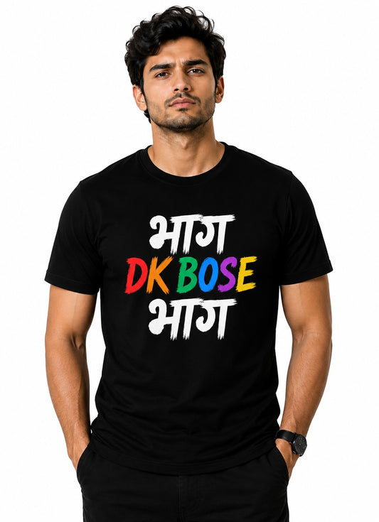 DK BOSE QUIRKY BLACK CLASSIC FIT PREMIUM 100% COTTON T-SHIRT