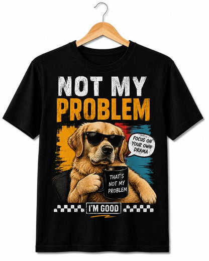 DRAMA LAB QUIRKY BLACK CLASSIC FIT PREMIUM 100% COTTON T-SHIRT
