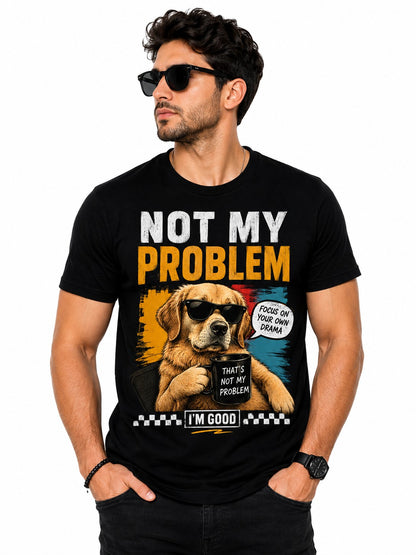 DRAMA LAB QUIRKY BLACK CLASSIC FIT PREMIUM 100% COTTON T-SHIRT