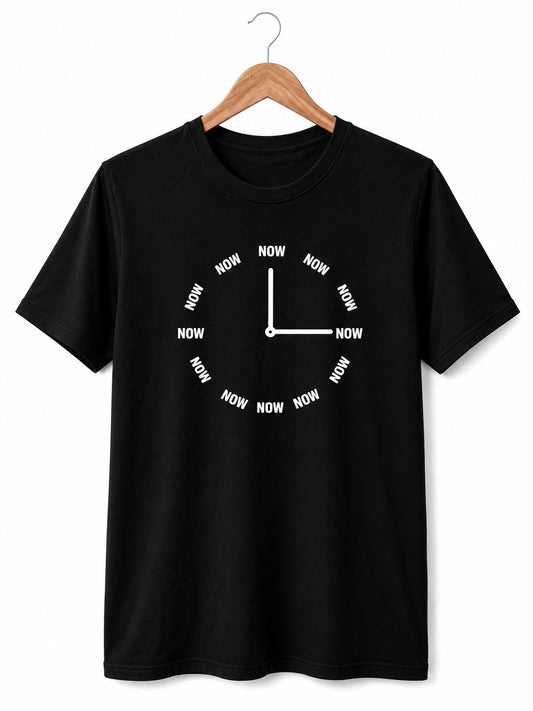 NOW MOOD MOTIVATIONAL BLACK CLASSIC FIT PREMIUM 100% COTTON T-SHIRT