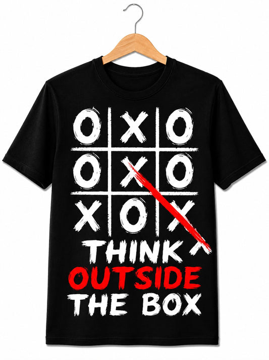 OUT OF THE BOX QUIRKY BLACK CLASSIC FIT PREMIUM 100% COTTON T-SHIRT