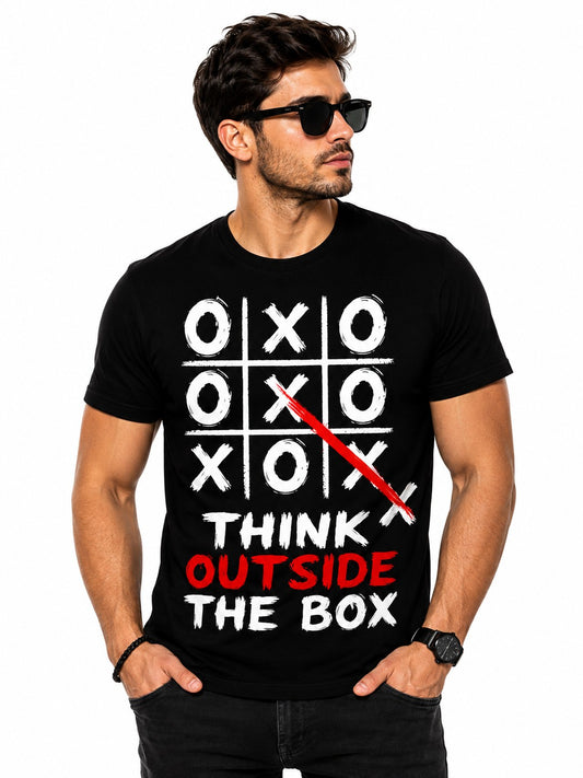 OUT OF THE BOX QUIRKY BLACK CLASSIC FIT PREMIUM 100% COTTON T-SHIRT