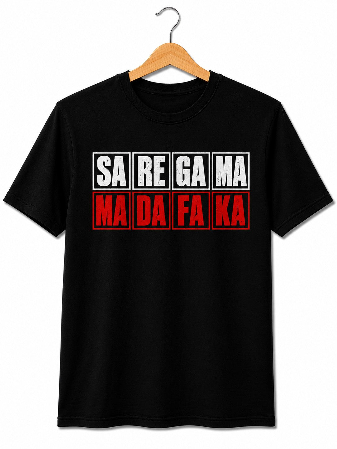 SA RE GA MA QUIRKY BLACK CLASSIC FIT PREMIUM 100% COTTON T-SHIRT