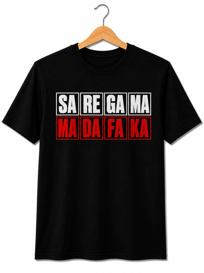 SA RE GA MA QUIRKY BLACK CLASSIC FIT PREMIUM 100% COTTON T-SHIRT