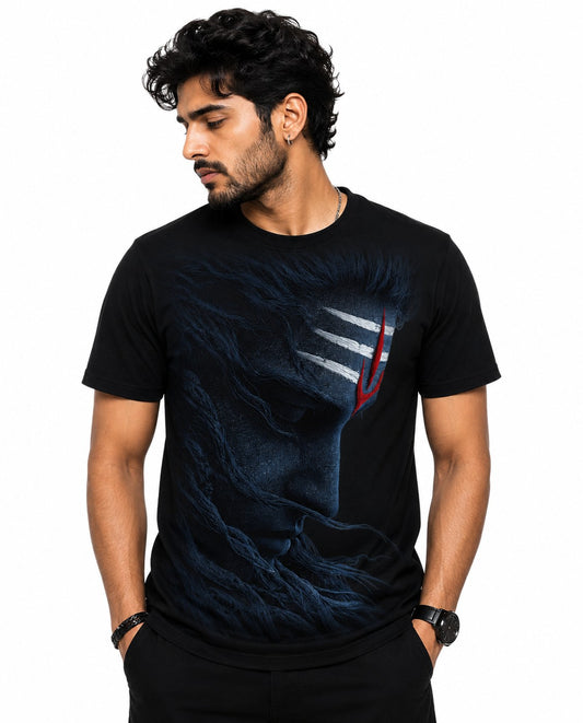 SHIV SPIRITUAL BLACK CLASSIC FIT PREMIUM 100% COTTON T-SHIRT