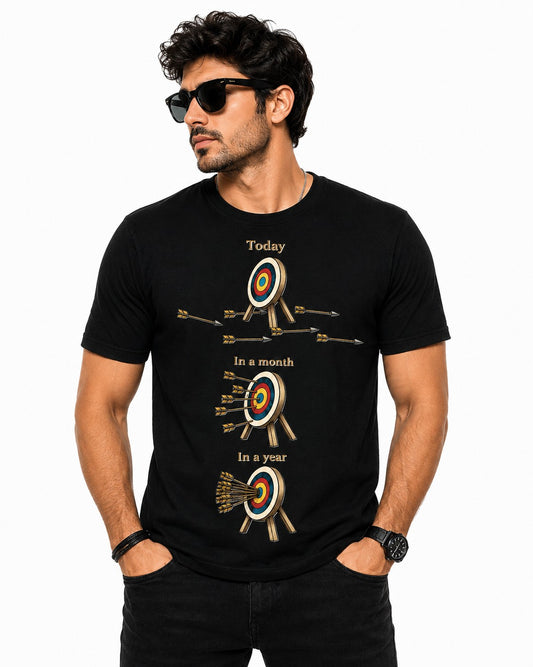 TARGET MOTIVATIONAL BLACK CLASSIC FIT PREMIUM 100% COTTON T-SHIRT